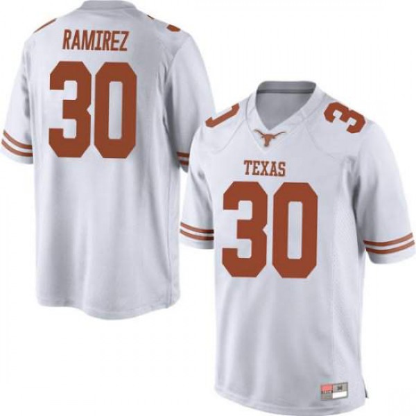 Mens University of Texas #30 Mason Ramirez Game Stitched Jersey White